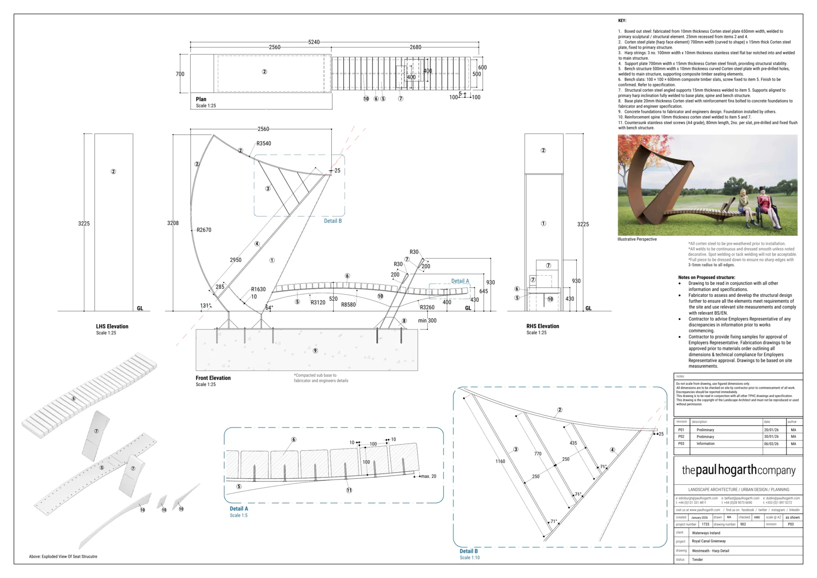 The Harp — fabrication detail, Westmeath.