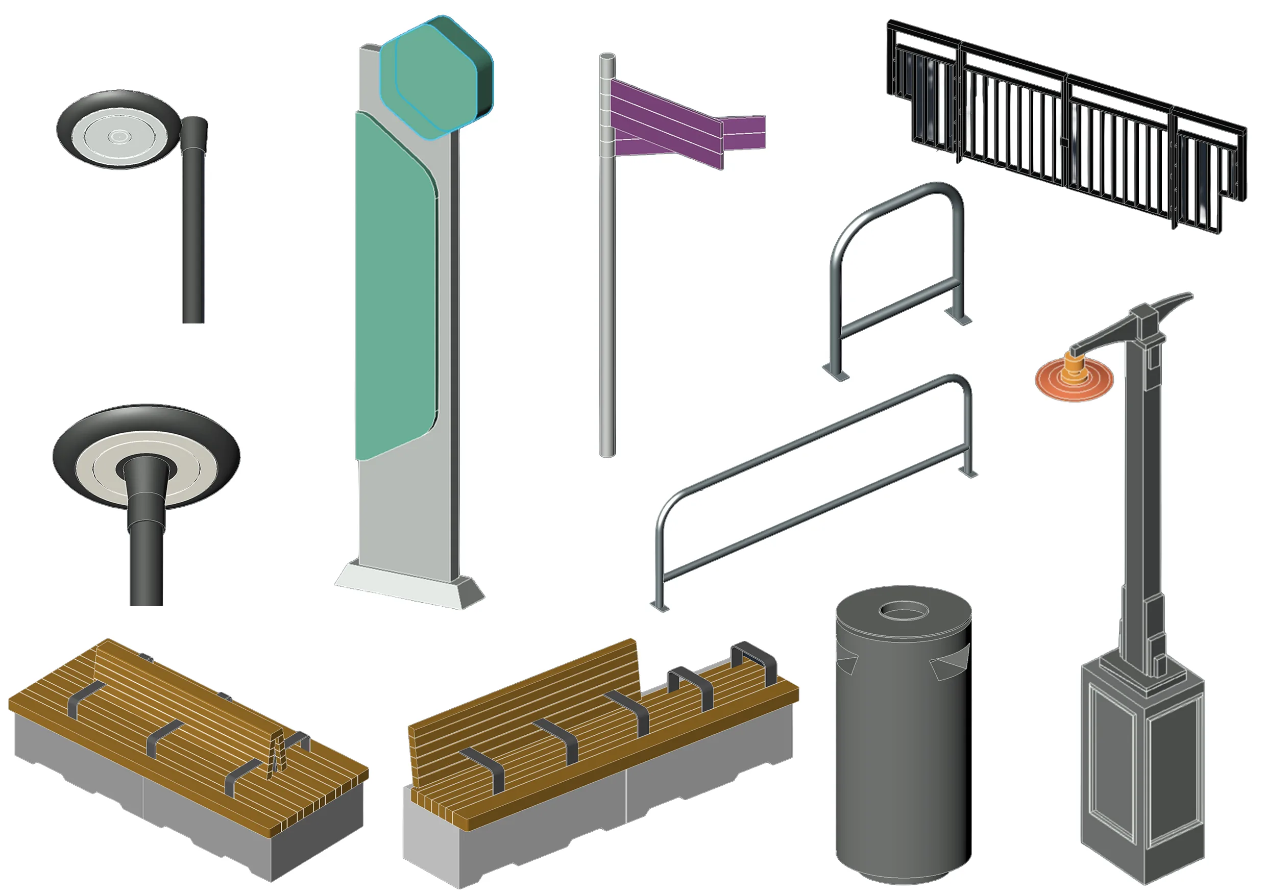 Custom Revit families — every element built from scratch.