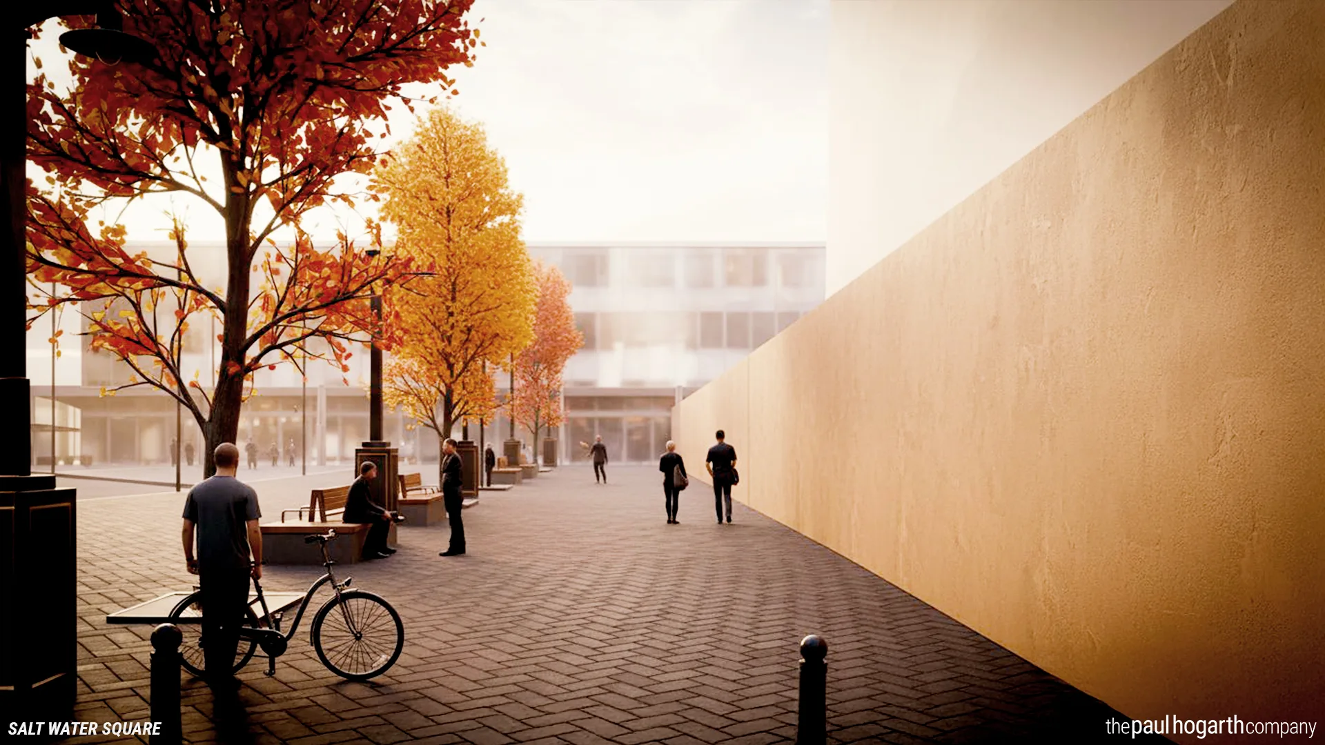 Secondary access route with heritage lighting.